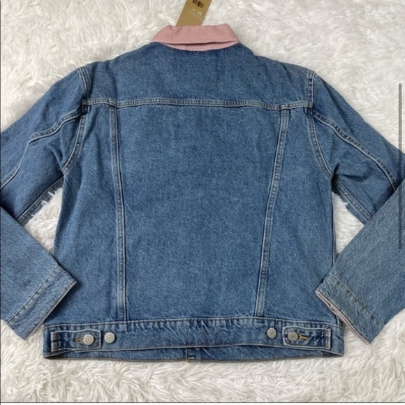 NEW Levi’s Cotton Ex-boyfriend Pink Corduroy-Collar Jacket - Picture 8 of 9